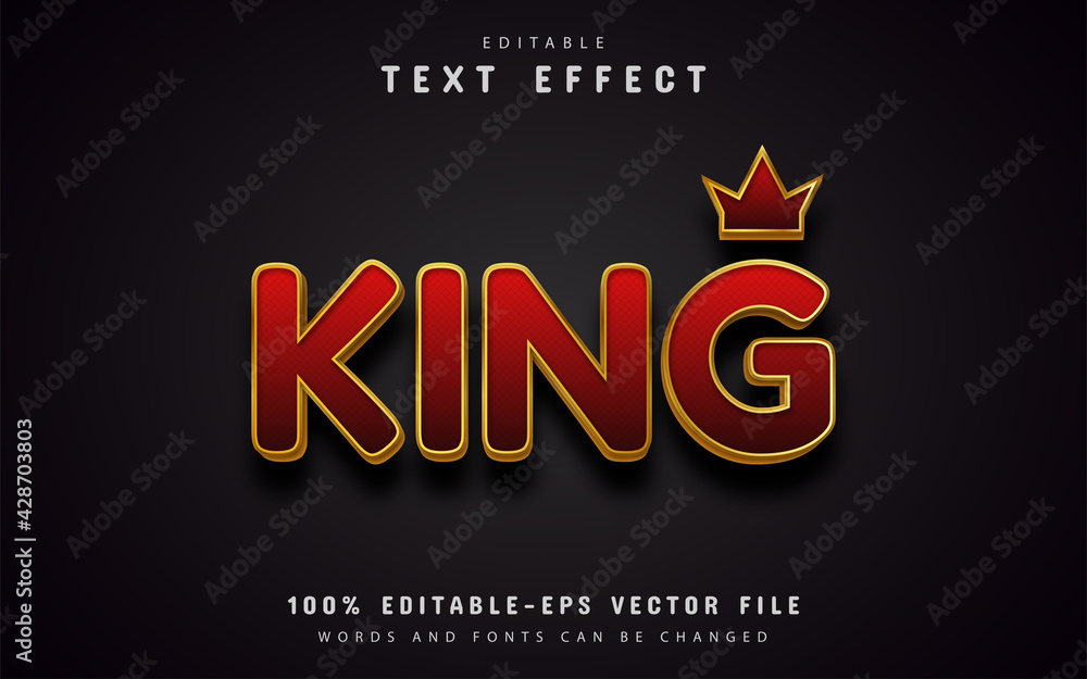 King text effect editable