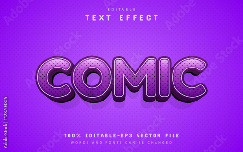 Purple comic text effect editable