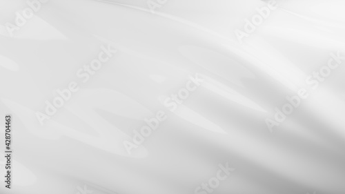 3D Rendering of glossy white smooth surface in wavy form. For luxury, cosmetic product background photo