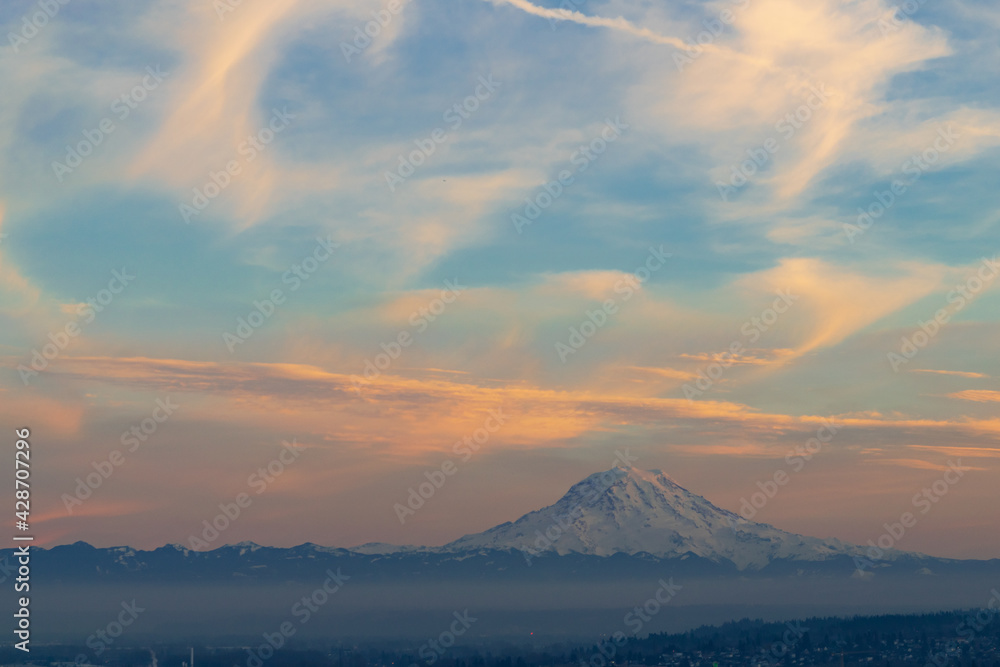 mountain at sunset