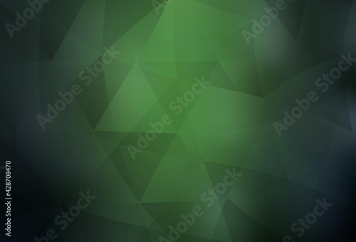 Dark Green vector abstract polygonal template.