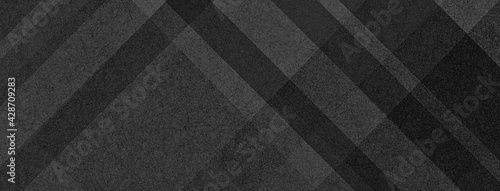 Black background with texture pattern in geometric abstract design, modern striped black and white diagonal lines in material grid illustration