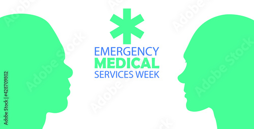 Emergency Medical Services Week in May ,Vector Illustration.