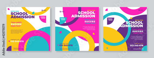School admission social media template premium vector