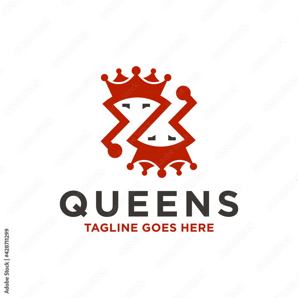 modern queen crown logo