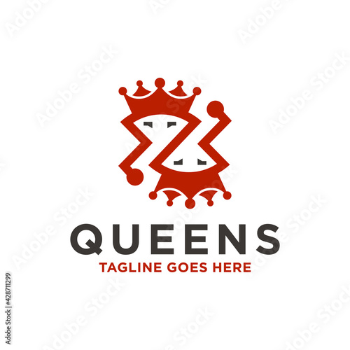 modern queen crown logo