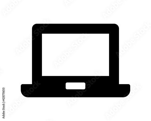 Laptop flat vector icon illustration.