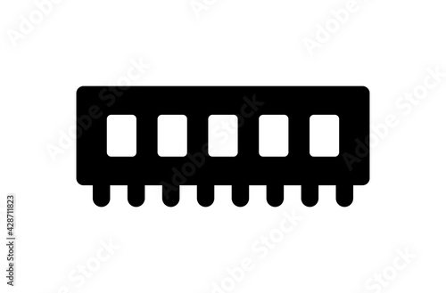 Ram memory or Computer memory chip icon vector illustration.