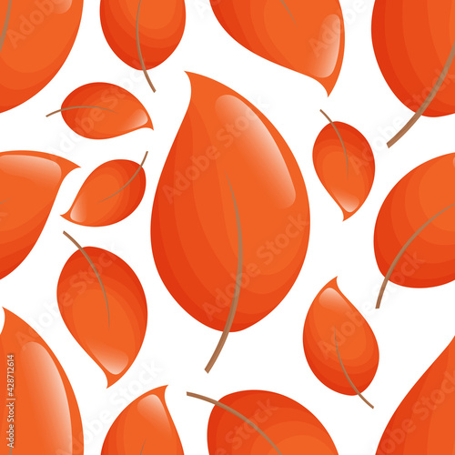 Seamless pattern with autumn leaves.