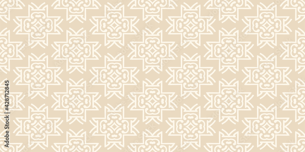 Decorative background pattern with floral ornaments on a beige background. Seamless pattern, texture. Suitable for design book cover, poster, wallpaper, invitation, cards. Vector graphics Decorative background pattern with floral ornaments on a beige background. Seamless pattern, texture. Suitable for design book cover, poster, wallpaper, invitation, cards. Vector graphics