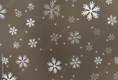 Light Gray vector background with xmas snowflakes, stars. © smaria2015