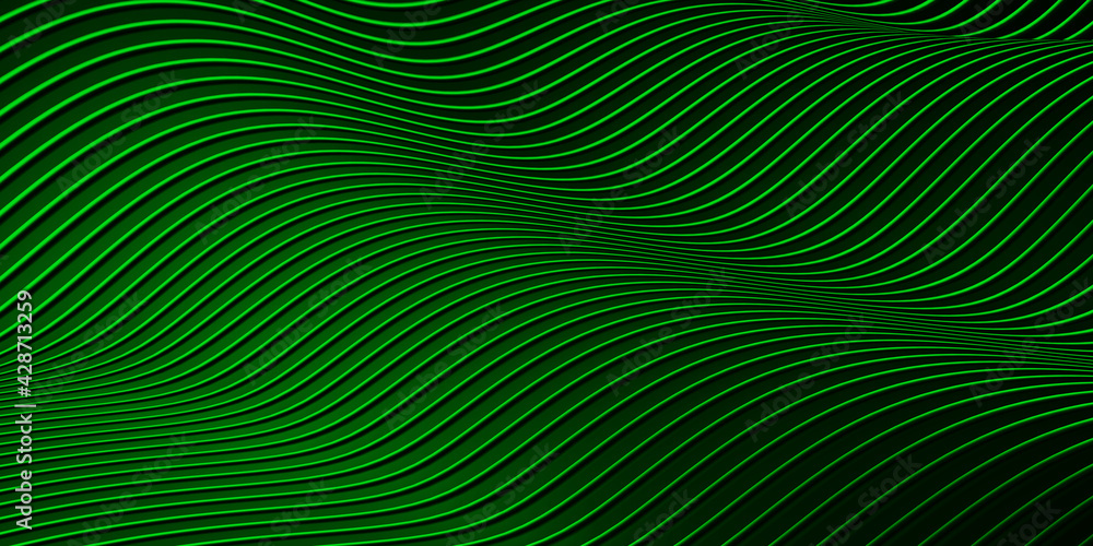 Fototapeta premium Parallel lines Distorted shape curve Plastic tube surface Modern abstract 3d illustration