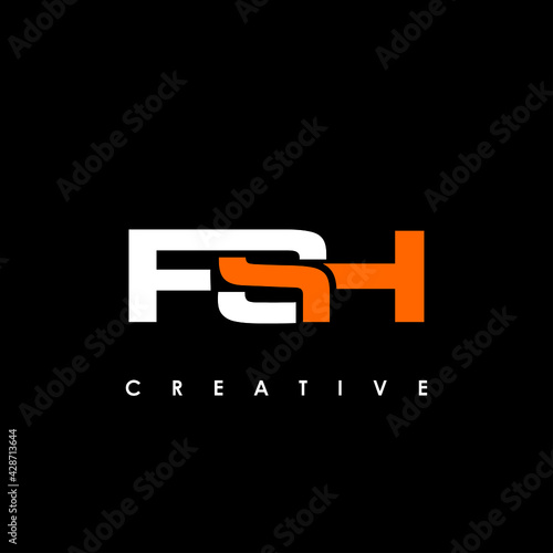 FSH Letter Initial Logo Design Template Vector Illustration photo