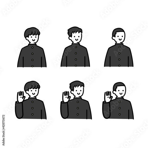 制服を着た学生イラスト素材
