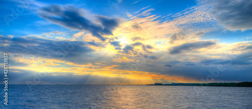 Dramatic Sky at Sunset Over the Sea