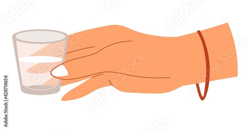 Cup with drink, purified water in glass vector