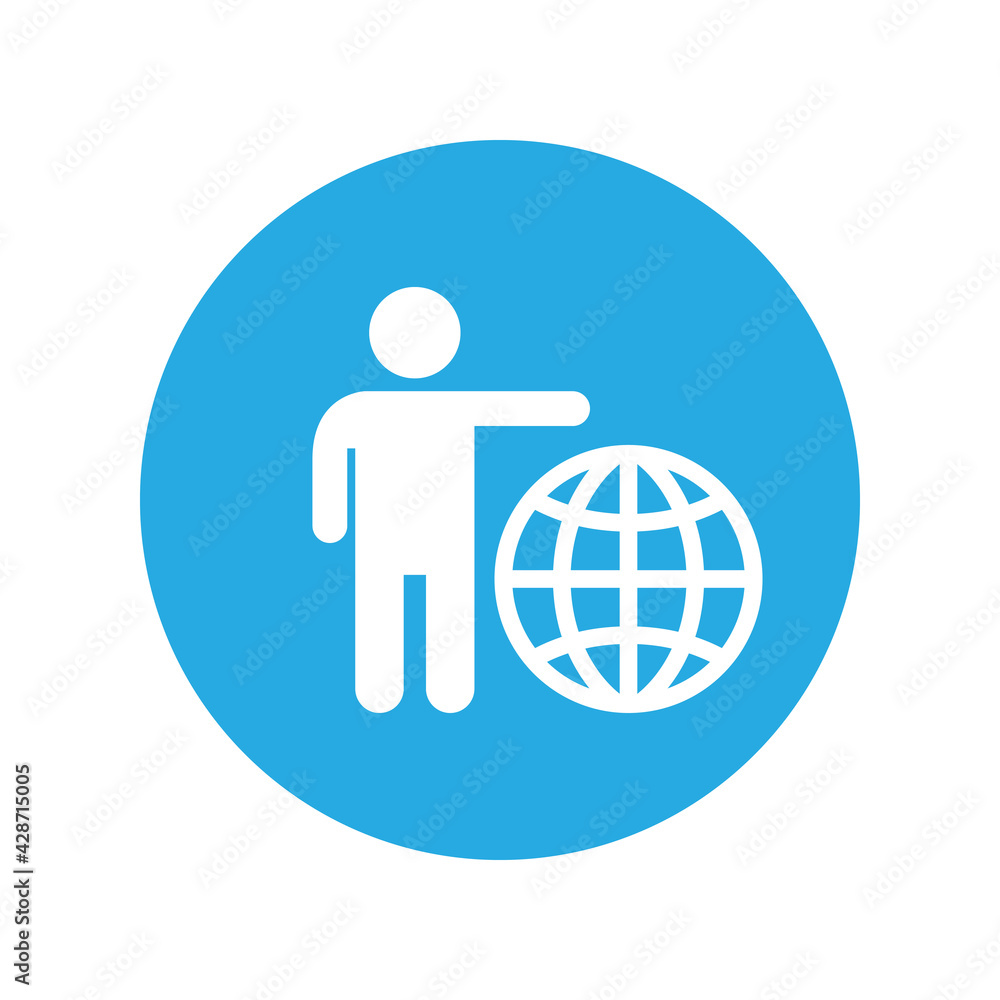 Global businessman icon vector graphic illustration Global businessman icon vector graphic illustration