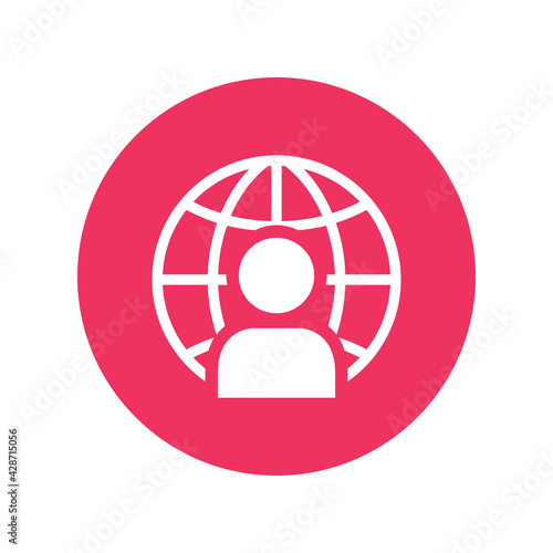 Global communication icon vector graphic illustration