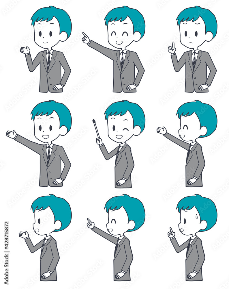 ビジネスマン　表情セット