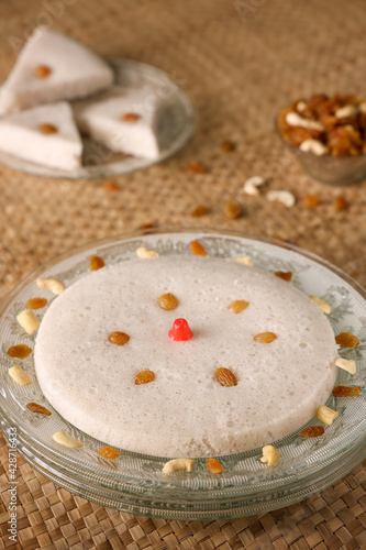  Vattayappam steamed Rice cake , South Indian breakfast food. homemade christian food for Christmas Easter or  tea time snack photo