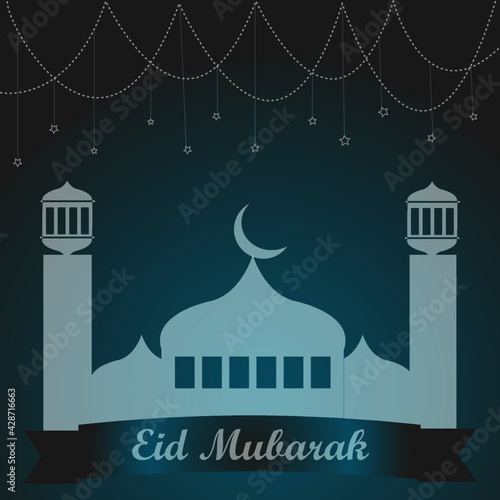 Eid Mubarak with night theme