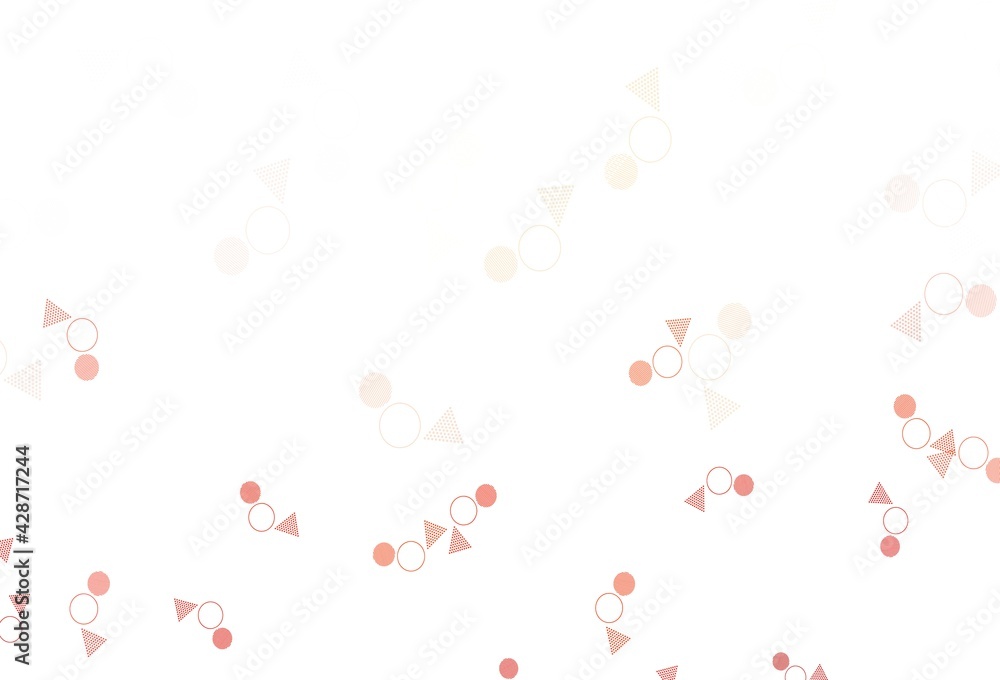 Light Red vector template with crystals, circles.