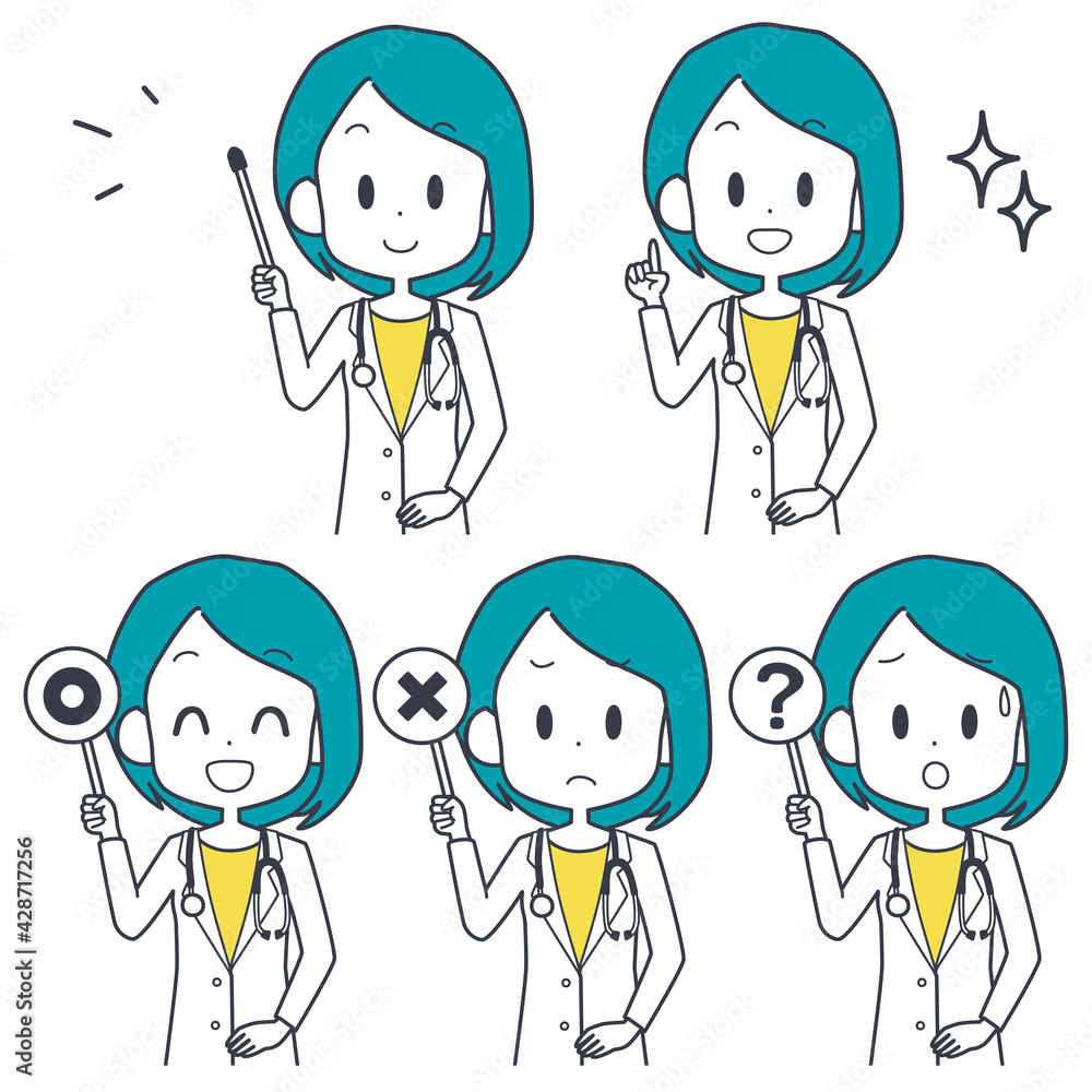 医師　女性　ポインター　セット