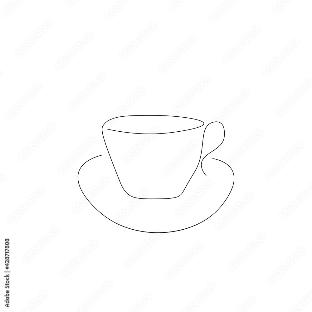 Cup of coffee line drawing vector illustration Cup of coffee line drawing vector illustration