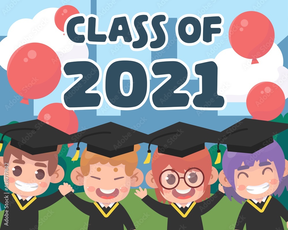 Obraz premium cute class of 2021