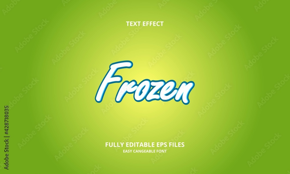 Editable text effect frozen title style Editable text effect frozen title style