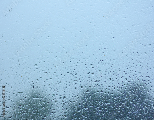 The rain drop water on window glass