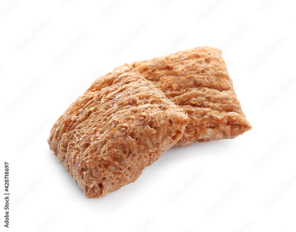 Tasty corn pillows on white background Tasty corn pillows on white background