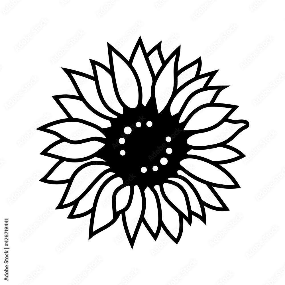 Sunflower icon thin line style, Sunflower for cutting and printing. Flower Vector icon Sunflower icon thin line style, Sunflower for cutting and printing. Flower Vector icon