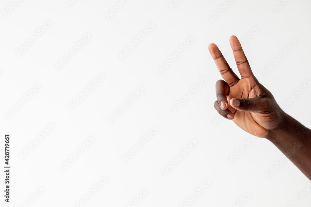 Peace gesture. Black lives matter. Support encourage. Social tolerance ...