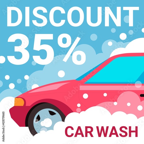 Car wash discount 35 percent, maintenance shop