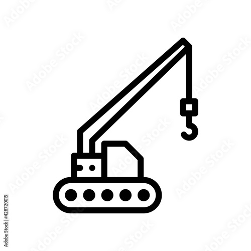 crane icon in line style isolated on white background. EPS 10