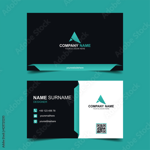 Modern and creative business card template. Simple and clean name card. Two sided cards. Horizontal business card. llustration vector 