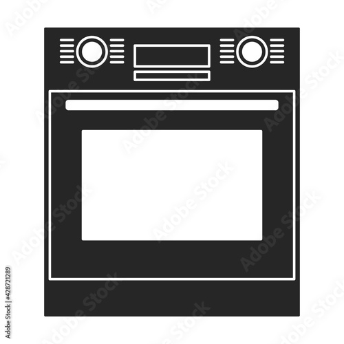 Oven vector black icon. Vector illustration stove on white background. Isolated black illustration icon of oven and stove.