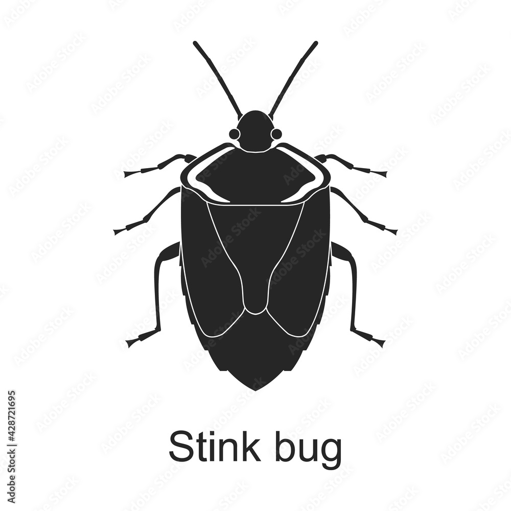 Stink bug vector black icon. Vector illustration pest insect stink bug ...