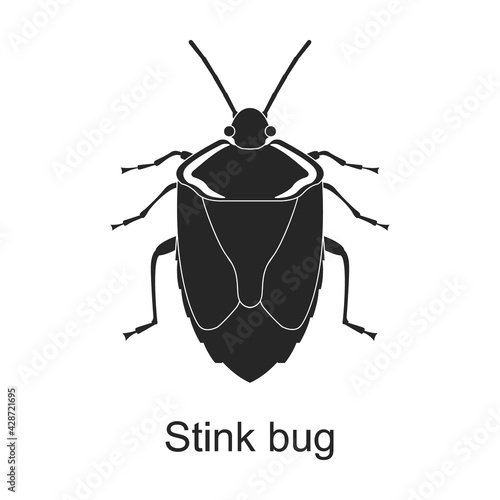 Stink bug vector black icon. Vector illustration pest insect stink bug on white background. Isolated black illustration icon of pest insect.