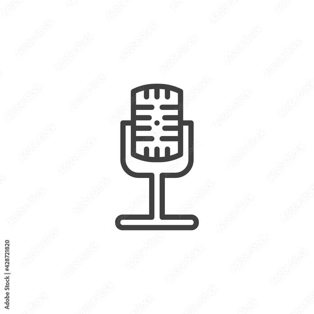 Voice recorder mic line icon Voice recorder mic line icon