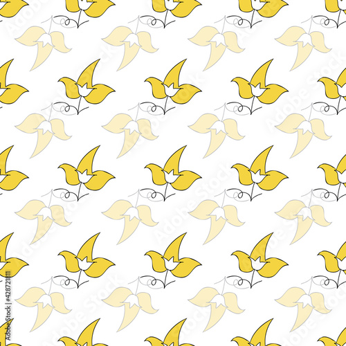 Vector white background Brittany celtic, Breton trational folklore symbols seamless pattern. Seamless pattern background