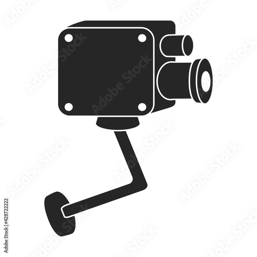 Camera video vector black icon. Vector illustration cctv on white background. Isolated black illustration icon of camer video.