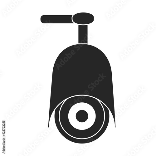 Camera video vector black icon. Vector illustration cctv on white background. Isolated black illustration icon of camer video.