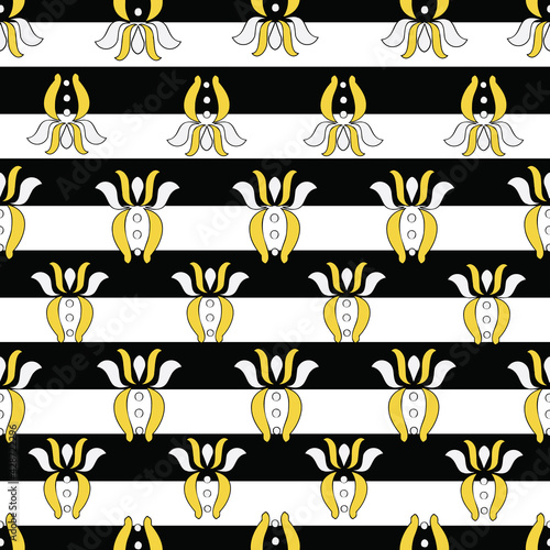 Vector white background Breton stripes, Brittany celtic, Breton trational folklore symbols seamless pattern. Seamless pattern background