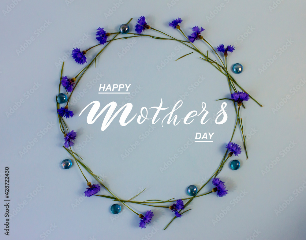 Fototapeta premium Happy mother's day! Flat Lay, Banner, Congratulations on Mother's Day