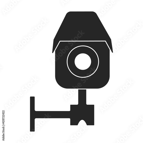 Camera video vector black icon. Vector illustration cctv on white background. Isolated black illustration icon of camer video.