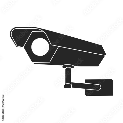 Camera video vector black icon. Vector illustration cctv on white background. Isolated black illustration icon of camer video.
