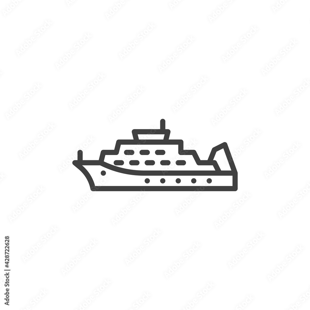 Cruise ship line icon Cruise ship line icon
