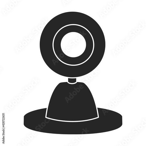 Camera video vector black icon. Vector illustration cctv on white background. Isolated black illustration icon of camer video.
